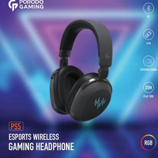 Porodo Gaming Esports Wireless Gaming Headphone PS5 - Black